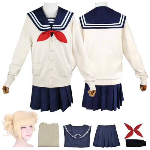 LBKHNRT Anime MHA My Hero Academia Himiko Toga Cosplay Kostüm Rollenspiel Outfit mit Perücke Rock Hemd Halloween Comic Con Party Karneval Uniform für Erwachsene Kinder Unisex Anzug LBKHNRT Anime MHA My Hero Academia Himiko Toga Cosplay Kostüm Rollenspiel Outfit mit Perücke Rock Hemd Halloween Comic Con Party Karneval Uniform für Erwachsene Kinder Unisex Anzug von LBKHNRT