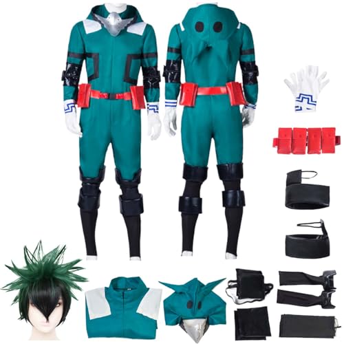 LBKHNRT Anime MHA My Hero Academia Midoriya Izuku Deku Cosplay Kostüm Rollenspiel Outfit mit Perücke Hut Zubehör Halloween Comic Con Karneval Uniform für Erwachsene Kinder Unisex Anzug LBKHNRT Anime MHA My Hero Academia Midoriya Izuku Deku Cosplay Kostüm Rollenspiel Outfit mit Perücke Hut Zubehör Halloween Comic Con Karneval Uniform für Erwachsene Kinder Unisex Anzug von LBKHNRT