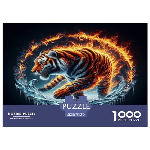 1000 Teile Flammentiger-Puzzle, kreative rechteckige Puzzles für Erwachsene und Kinder, große Puzzles für Familien-Lernspiel 1000 Teile (75 x 50 cm) von LBLmoney