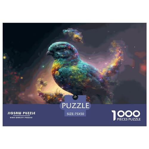 1000 Teile Geistertier-Papageien-Puzzle, kreative rechteckige Puzzles für Erwachsene und Kinder, große Puzzles für Familien-Lernspiel 1000 Teile (75 x 50 cm) von LBLmoney