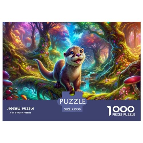 1000 Teile Otter_Cute Puzzle, kreative rechteckige Puzzles für Erwachsene und Kinder, große Puzzles für Familien-Lernspiel 1000 Teile (75 x 50 cm) von LBLmoney