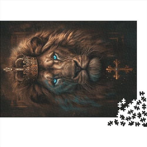 1000 Teile Puzzle Der König der Löwen Puzzles für Erwachsene Holzbrettpuzzles Anspruchsvolles Spiel 1000 Teile (75 x 50 cm) von LBLmoney
