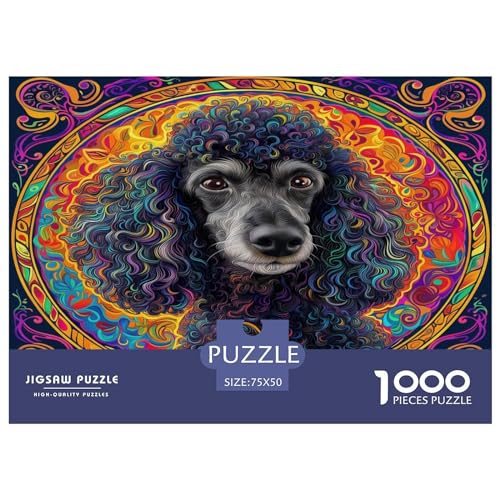 1000 Teile kreative Puzzles, Kunstpudel-Portrait-Puzzles, rechteckiges Puzzle, Lernspielzeug, Geschenk für Kinder und Erwachsene, 1000 Stück (75 x 50 cm) von LBLmoney