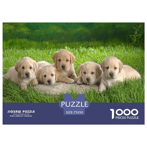 1000-teiliges Holzpuzzle, Baby-Hund-Puzzle, Heimwanddekoration, Lernspielzeug, Geschenk für Familienspiel, 1000 Stück (75 x 50 cm) von LBLmoney
