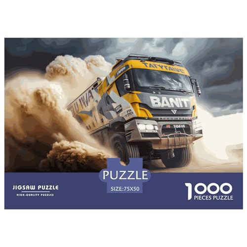 1000-teiliges Holzpuzzle, Dakar Rally Truck, Bewegungspuzzle, Heimwanddekoration, Lernspielzeug, Geschenk für Familienspiel, 1000 Stück (75 x 50 cm) von LBLmoney