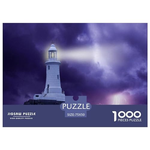 1000-teiliges Holzpuzzle, Meereswachturm-Puzzle, Heimwanddekoration, Lernspielzeug, Geschenk für Familienspiel, 1000 Stück (75 x 50 cm) von LBLmoney