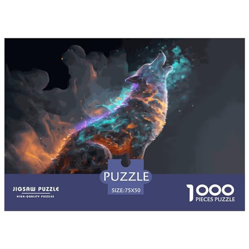 1000-teiliges Puzzle, Tier-Wolf-Puzzles für Erwachsene, Holzpuzzle, Lernspiel für Erwachsene und Kinder, 1000 Teile (75 x 50 cm) von LBLmoney