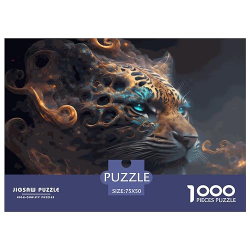 1000-teiliges Puzzle, Tierleopard, für Erwachsene und Kinder, Holzpuzzle, Lernspielzeug, 1000 Teile (75 x 50 cm) von LBLmoney