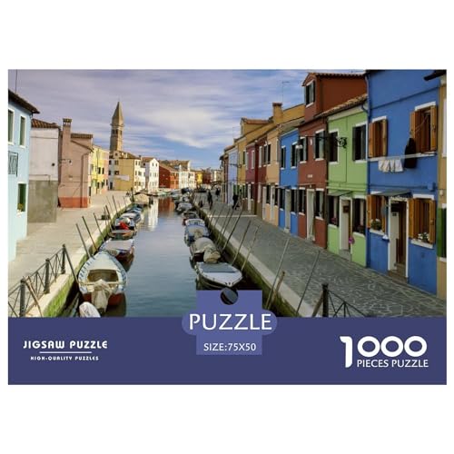1000-teiliges Puzzle „Italienische Schönheit“ für Erwachsene und Kinder, Holzpuzzle, Lernspielzeug, 1000 Teile (75 x 50 cm) von LBLmoney