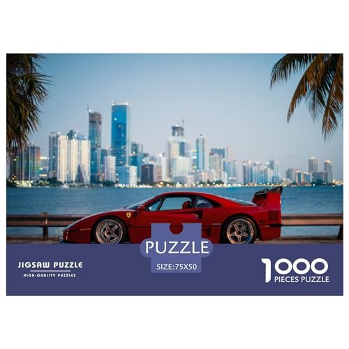 1000-teiliges Puzzle für Erwachsene, Supercar-Puzzle, 1000-teiliges Holzbrett-Puzzle, Entspannungs-Puzzlespiele, Denksport-Puzzle, 1000 Teile (75 x 50 cm) von LBLmoney