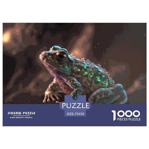 1000-teiliges Puzzle für Erwachsene, Tier-Frosch-Puzzle, 1000-teiliges Holzbrett-Puzzle, Entspannungs-Puzzlespiele, Denksport-Puzzle, 1000 Teile (75 x 50 cm) von LBLmoney