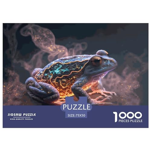 1000-teiliges Puzzle für Erwachsene, Tier-Frosch-Puzzle, Holzpuzzle für Erwachsene, Familienunterhaltungsspielzeug, 1000 Stück (75 x 50 cm) von LBLmoney