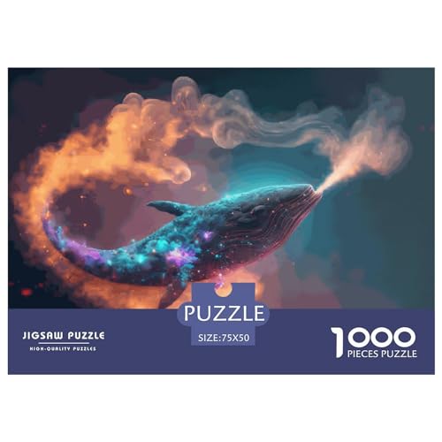 1000-teiliges Puzzle für Erwachsene, Tierwal-Puzzles, 1000 Teile, Holzbrett-Puzzle – Entspannungspuzzlespiele, Denksport-Puzzle, 1000 Teile (75 x 50 cm) von LBLmoney