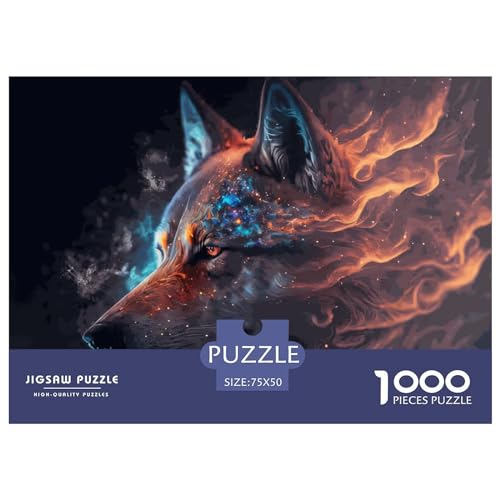 1000-teiliges Puzzle für Erwachsene, Tierwolf-Puzzle für Erwachsene und Kinder, Puzzle 1000-teiliges Spielspielzeug für Erwachsene, Familienpuzzle, Geschenk, 1000 Stück (75 x 50 cm) von LBLmoney