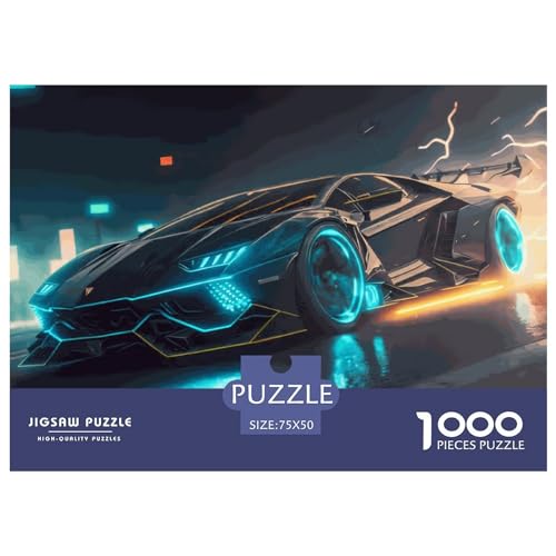 1000-teiliges Puzzle für Erwachsene, futuristisches Supersportwagen-Puzzle, Holzpuzzle für Erwachsene, Familienunterhaltungsspielzeug, 1000 Stück (75 x 50 cm) von LBLmoney