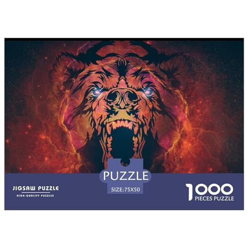 1000-teiliges rechteckiges Puzzle für Erwachsene, Art Bear, kreative Puzzle-Herausforderung, Spielzeugpuzzle für Erwachsene und Kinder, 1000 Teile (75 x 50 cm) von LBLmoney