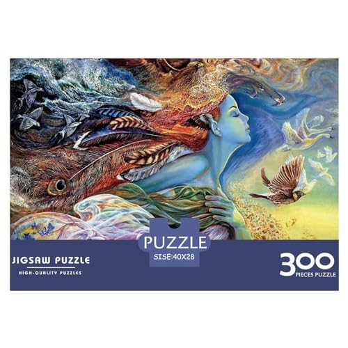 300-teiliges Holzpuzzle, Ölgemälde, Kunst, Mädchen-Puzzle, kreatives rechteckiges Puzzle, Geschenk für Familienspiel, Freunde, 300 Stück (40 x 28 cm) von LBLmoney