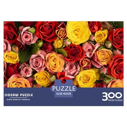300-teiliges Puzzle für Erwachsene, Kunstblumen-Puzzle, Holzpuzzle für Erwachsene, Familienunterhaltungsspielzeug, 300 Stück (40 x 28 cm) von LBLmoney
