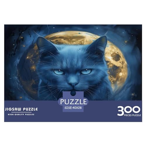 300-teiliges Puzzle für Erwachsene, Kunstkatzen-Puzzlesets für Familien, Holzpuzzles, Gehirn-Herausforderungspuzzle, 300 Teile (40 x 28 cm) von LBLmoney