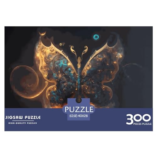 300-teiliges Puzzle für Erwachsene, Tier-Schmetterlings-Puzzlesets für Familien, Holzpuzzles, Gehirn-Herausforderungspuzzle, 300 Teile (40 x 28 cm) von LBLmoney