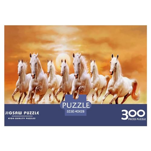 300-teiliges Puzzle mit rennendem Pferd für Erwachsene, Holzpuzzle, pädagogische, intellektuelle Puzzles, lustiges Familienspiel, 300 Teile (40 x 28 cm) von LBLmoney