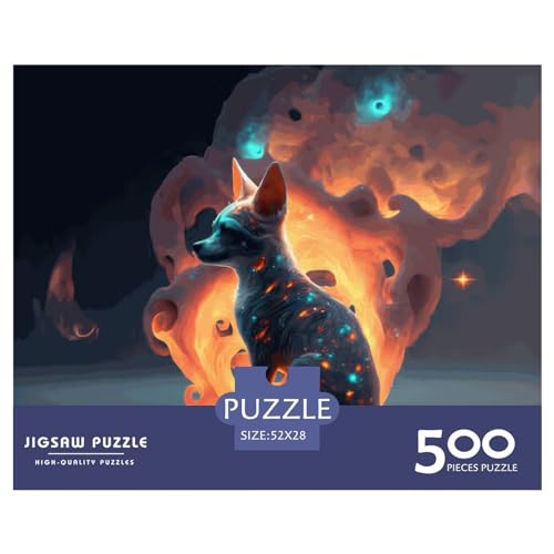 500-teiliges Puzzle für Erwachsene, Geistertier-Chihuahua-Puzzle, Holzpuzzle für Erwachsene, Familienunterhaltungsspielzeug, 500 Stück (52 x 38 cm) von LBLmoney