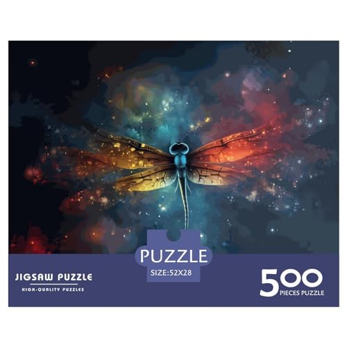 500-teiliges Puzzle für Erwachsene, Tier-Libellen-Puzzles, 500 Teile, Holzbrett-Puzzle – Entspannungs-Puzzlespiele – Denksport-Puzzle, 500 Teile (52 x 38 cm) von LBLmoney