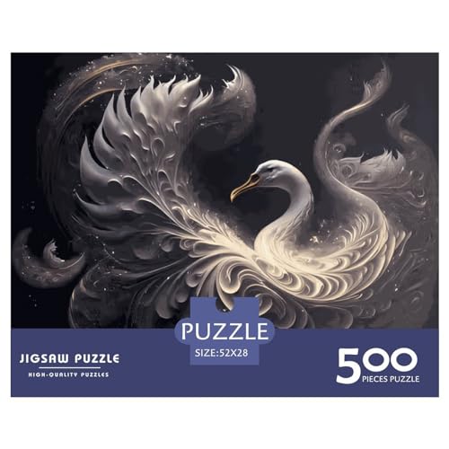 500-teiliges Puzzle für Erwachsene, Tier-Schwan-Puzzle, kreatives rechteckiges Holzpuzzle, Geschenk für Freunde und Familie, 500 Teile (52 x 38 cm) von LBLmoney