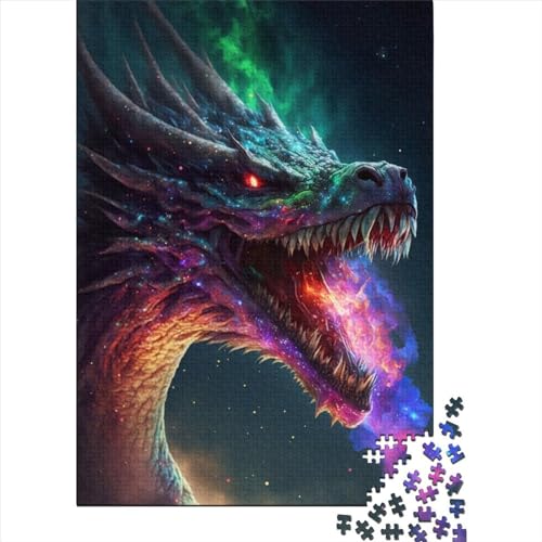 Cosmic Dragon Serpent King 1 Puzzle 1000 Teile,für Erwachsene, Impossible Puzzle,farbenfrohes Legespiel,Geschicklichkeitsspiel Für Die Ganze Familie,Erwachsenenpuzzle Puzzel 1000pcs (75x50cm) von LBLmoney