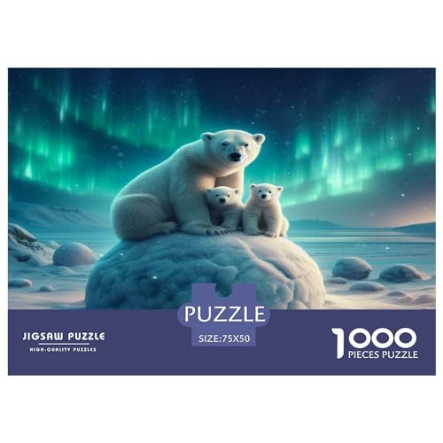 Eisbär-Puzzle, 1000 Teile, Puzzle für Erwachsene, Intellektuelles Spiel, Puzzle-Spielzeug für Erwachsene und Kinder, 1000 Teile (75 x 50 cm) von LBLmoney