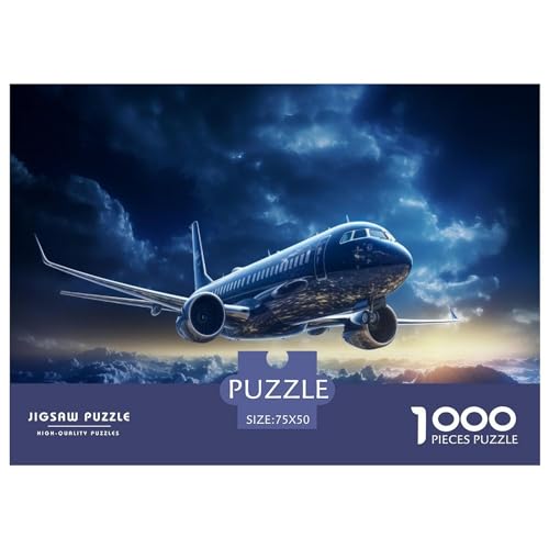 Flugzeug 1000 Teile Puzzles für Erwachsene Kreatives rechteckiges Puzzle Holzpuzzle Puzzle Geschenk für Freunde Familie 1000 Stück (75x50cm) von LBLmoney