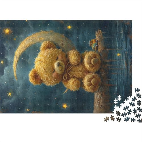 Holzpuzzle 1000 Teile, Kunstbär schlafendes Puzzle, kreatives rechteckiges Puzzle, tolles Puzzle für Erwachsene, 1000 Teile (75 x 50 cm) von LBLmoney