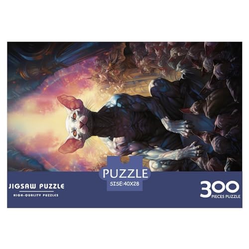 Katzenpuzzle für Erwachsene, 300-teiliges Puzzle für Erwachsene, lustiges Holzpuzzle zum Dekomprimieren, 300 Teile (40 x 28 cm) von LBLmoney