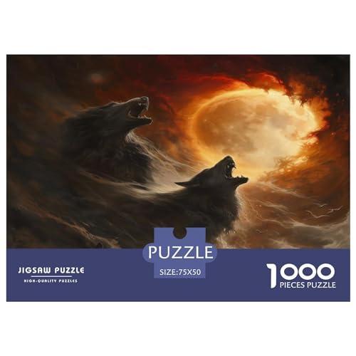 Kinder und Erwachsene Holzpuzzle Wölfe holwing 1000 Teile Puzzle Rechteckiges Puzzle Spiel zur intellektuellen Entwicklung 1000 Teile (75 x 50 cm) von LBLmoney