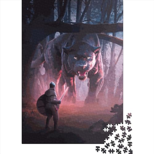 Leopard-Holzpuzzlespiel, 300 Puzzleteile, kreatives Puzzle für Teenager und Erwachsene, kreatives Dekompressionsspielzeug, Puzzles 300 Stück (40 x 28 cm) von LBLmoney