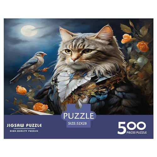 Mr. Cat-Puzzle, 500 Teile, kreatives rechteckiges großes Familienpuzzlespiel, Kunstwerk für Erwachsene und Teenager, 500 Teile (52 x 38 cm) von LBLmoney