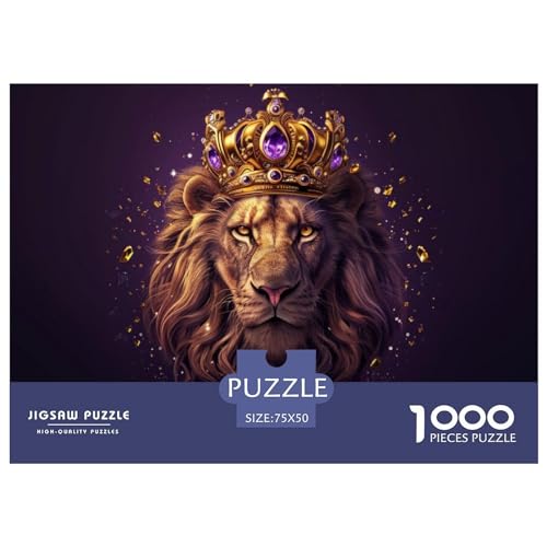 Puzzle „König der Löwen“ für Erwachsene, 1000, klassisches Puzzle, entspannendes Holzpuzzlespiel, Denksportaufgabe, 1000 Teile (75 x 50 cm) von LBLmoney