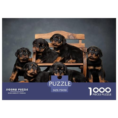 Puzzle für Erwachsene, 1000 Teile, Baby-Haustier-Hund-Puzzle, kreatives rechteckiges Puzzle, Dekomprimierungsspiel, 1000 Teile (75 x 50 cm) von LBLmoney
