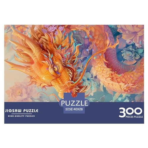 Puzzle für Erwachsene, 300 Teile, Kunst-Drachen-Puzzle, kreatives rechteckiges Puzzle, Dekompressionsspiel, 300 Teile (40 x 28 cm) von LBLmoney