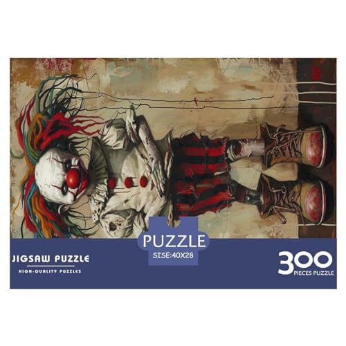 Puzzle für Erwachsene, 300 Teile, Scary_Clown, kreatives rechteckiges Puzzle, Dekomprimierungsspiel, 300 Teile (40 x 28 cm) von LBLmoney