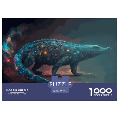 Puzzle für Kinder, Geistertier, Krokodil, 1000 Teile, Holzpuzzle für Erwachsene und Kinder, Herausforderungsfamilie, 1000 Teile (75 x 50 cm) von LBLmoney