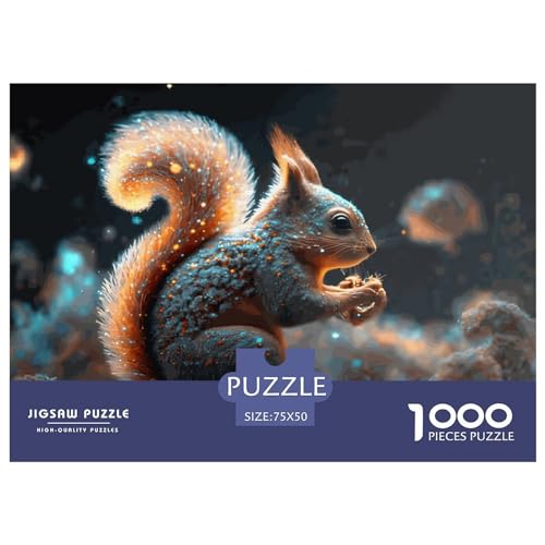 Puzzle für Kinder, Tier-Eichhörnchen, 1000 Teile, Puzzle für Erwachsene, Holzpuzzle für Erwachsene und Kinder, Stressabbau, 1000 Teile (75 x 50 cm) von LBLmoney