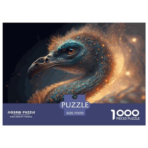 Puzzles 1000 Teile Geistertier Emu Quadratische Puzzles für Erwachsene und Kinder, Holzpuzzles Anspruchsvolle Spielpuzzles 1000 Stück (75 x 50 cm) von LBLmoney
