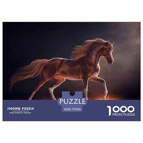 Puzzles 1000 Teile für Erwachsene | Pferdeflammen-Rätsel | 1000 Teile Puzzle Lernspiele Heimdekoration Puzzle 1000 Teile (75x50cm) von LBLmoney