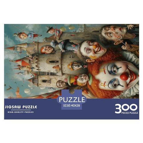 Puzzles 300 Teile für Erwachsene Clowns_Schloss Puzzle für Erwachsene Holzbrettpuzzles Familiendekoration 300 Teile (40 x 28 cm) von LBLmoney