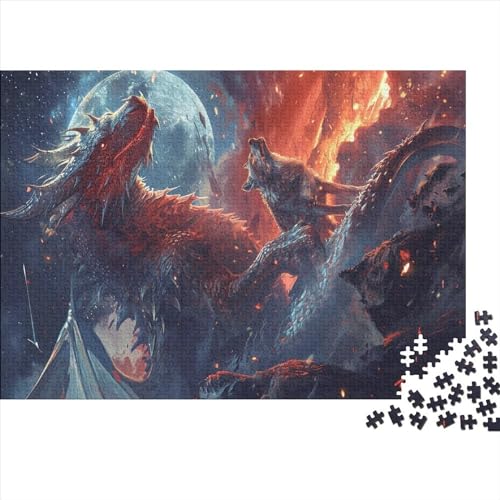 Puzzles für Erwachsene, 1000 Teile, Drachen-Puzzles für Erwachsene, herausforderndes Spiel, Denksportaufgaben, 1000 Teile (75 x 50 cm) von LBLmoney