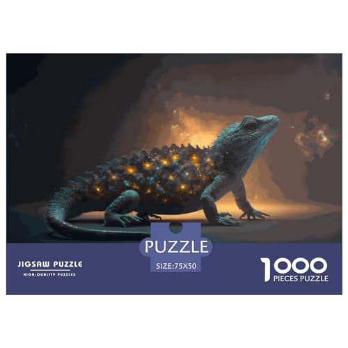 Puzzles für Erwachsene, 1000 Teile, Geistertier, Eidechse, Puzzles für Erwachsene, Holzbrettpuzzle, lustiges Geschenk, 1000 Teile (75 x 50 cm) von LBLmoney