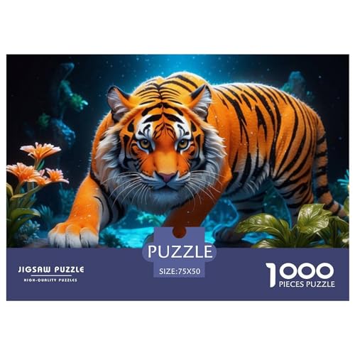 Puzzles für Erwachsene, 1000 Teile, Tier-Tiger-Puzzles für Erwachsene, Holzbrett-Puzzles, lustiges Geschenk, 1000 Teile (75 x 50 cm) von LBLmoney