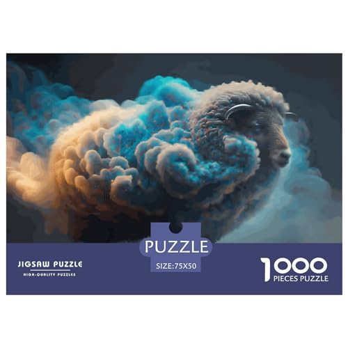 Puzzles für Erwachsene, 1000 Teile, Tierschaf-Puzzles für Erwachsene, herausforderndes Spiel, Denksportaufgaben, 1000 Teile (75 x 50 cm) von LBLmoney