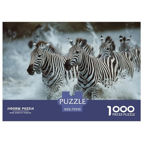Puzzles für Erwachsene, 1000 Teile, klassisches Tier-Zebra-Holzpuzzle, entspannendes Puzzlespiel, Denksportaufgaben, 1000 Teile (75 x 50 cm) von LBLmoney